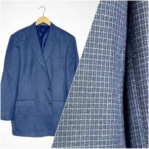 Ralph Lauren Silk Wool Blue Blazer Sport Coat Size 44 L